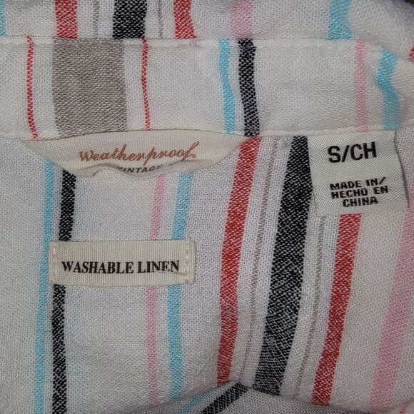 Weatherproof striped button-down Linen Blend Blouse top Size small - Picture 6 of 7